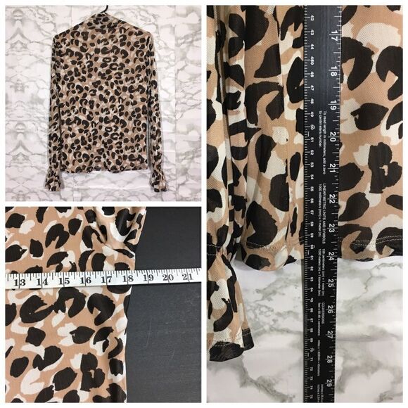 CALVIN KLEIN ANIMAL PRINT MOCK NECK TOP AND RUCHED MIDI SKIRT STRETCH SET M NWT - Picture 15 of 16